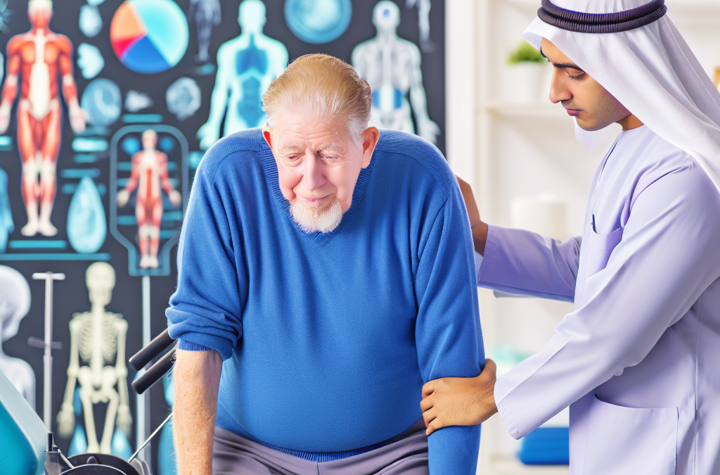 Imagen de Paciente de Parkinson recibiendo fisioterapia para mejorar su movilidad.