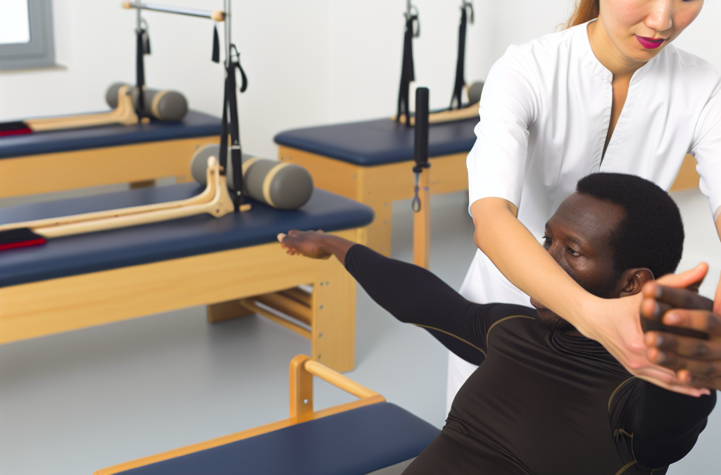 Imagen de Sesión de Fisioterapia Pilates en progreso, mostrando ejercicios adaptados.