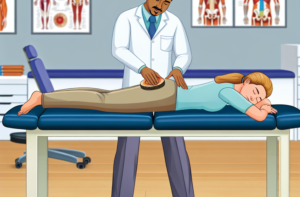 Imagen de Osteópata realizando un tratamiento en la espalda de un paciente con patología discal.