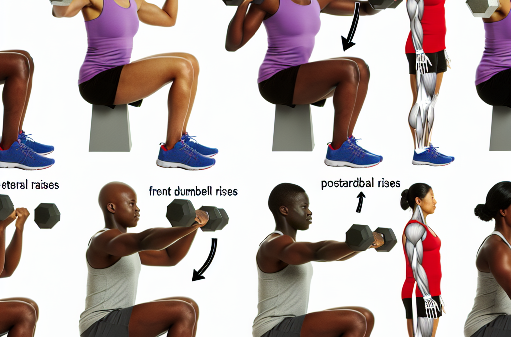 Crea una imagen de Demostración de ejercicios para fortalecer el músculo deltoides.